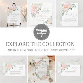 Sage Baby in Bloom Roze Baby shower Luier Raffle Informatiekaartje