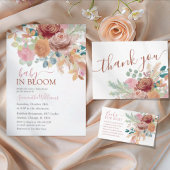 Boho Terracotta & Blush Dank je wel Bruidsdouche  Bedankkaart