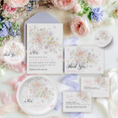 Baby in Bloom Wild Flower Butterfly Baby shower Informatiekaartje