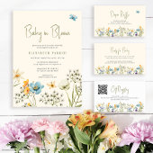 QR code floral baby shower cadeau register Informatiekaartje