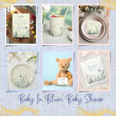 Wilde bloemen baby in bloei baby shower  kaart