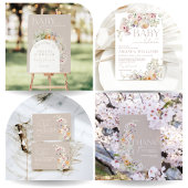 Baby in Bloom Wildflower Spring Baby shower Ronde Sticker