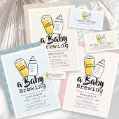 Baby is Brewing Beer Baby Bottle Pink Baby Shower Bedankkaart