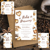 Baby Is Brewing Coffee Brown Baby Shower Kaart