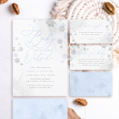 Sneeuwvlok Blauw & Zilveren Glitter Winter Baby sh Kaart