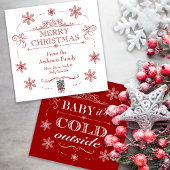 Kerstmis of Winterrood en witte sneeuwvlok Fleece Deken