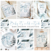 Bow It's Cold Buiten Baby shower Boeken voor Baby Informatiekaartje