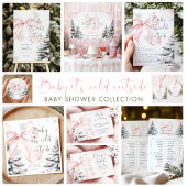 Winter Roze Bow Luier Raffle Tafel Teken Poster