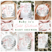 Winter Roze Bow Hot Chocolate Tafel Teken Poster