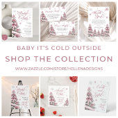Winter Kerst Roze Baby shower Kaarten Geschenken T Reclamebord Met Voetstuk