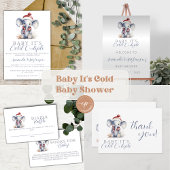 Baby Het is koud buiten de olifant kerstdouche Bedankkaart