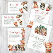 Mooie Kleine Schattige Winter Baby Shower Uitnodig Kaart