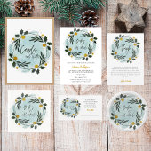 Baby Its Cold Outside Winter Blue Gold Baby Shower Bedankkaart