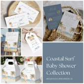 Kust Surf Baby shower Shell Guessing Game Sign Poster