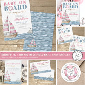 Roze Nautisch Baby shower Luier Raffle Reclamebord Met Voetstuk