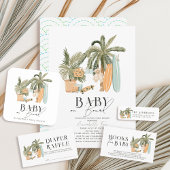 Baby aan boord Palm Tree Surfboard Baby shower Vierkante Sticker