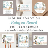 Surfen op het strand Baby shower Bedankkaart