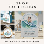 Baby aan boord Waterverf Surfen Baby shower Bedankdoosjes