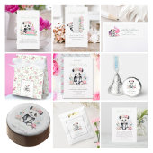 Baby Panda Peonies Oerwoud Baby shower Satijnen Lint
