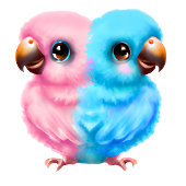 Cute Baby Parrot Gender onthulling Informatiekaartje