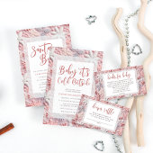 Roze Zilver Sneeuwvlokken Hoe groot is mama's buik Informatiekaartje