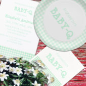 Baby-Q Mint Green Gingham Baby Shower Bedankdoosjes