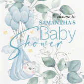 Baby Shower. Slapen Baby Beer Blauw. Ronde Button 3,2 Cm