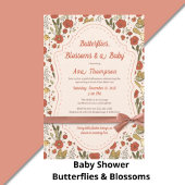 Baby Shower | Vlinders & Bloesems Poetische Bloeme Wijn Etiket