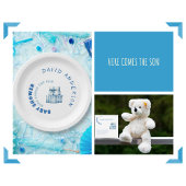 Waterverf minimalistische baby shower boy bedankdoosjes