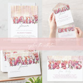 Baby shower & Luier Raffle Het is een Meisje All In One Uitnodiging