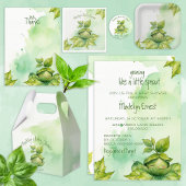 Groene aangepaste geïllustreerde Natuur Baby Informatiekaartje