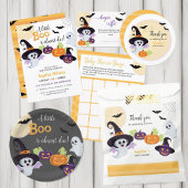 Baby shower voor Little Boo Halloween. Spandoek