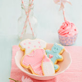 Zacht Roze/Grijs DANK U VOOR HET KOMEN! doopsel Ronde Sticker