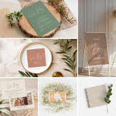 Baby shower dank u Sage Green Elegant Modern Kaart