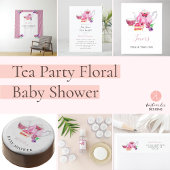 Welkom Baby Shower Theepartij Roze Waterverf Poster