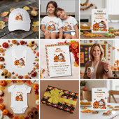 Name Baby Turkey And Pumpkin Thanksgiving  Romper