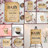 Baby- bloemmonogram Baby shower Kaart
