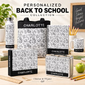 Persoonlijke zwart-wit schooldoodle