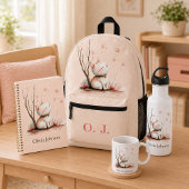 Persoonlijke Mopige Kitten met Hartjes Naamlabels Labels