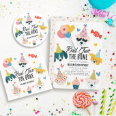 Bad Two The Bone Dogs & Cat Balloons 2e verjaardag Ronde Sticker