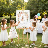 Ballet Bunny Peach Floral Arch Birthday Kaart