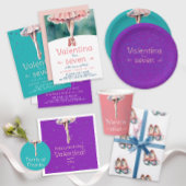 Girly Ballerina Roze Tutu Kleurrijke Sterren Turqu Servet