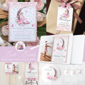 Ballerina Pastel Pink Glitter Birthday Bedankkaart