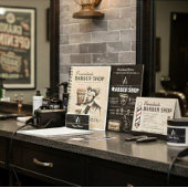 Black White Barber Shop Razor Visitekaartje