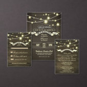 country rustiek bewaar de datum met twinkle lampje aankondigingskaart (Personaliseer de collectie van deze zelfstandige maker.)