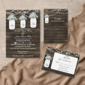 Schuur hout metselaar potje rustieke bruiloft informatiekaartje (Personaliseer de collectie van deze zelfstandige maker.)