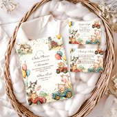 Barnyard Farm Animals Baby shower Kaart