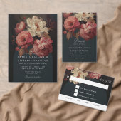 Barok geschilderd bloemenbruiloft all in one uitnodiging (Personaliseer de collectie van deze zelfstandige maker.)