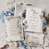  Barok Elegante Victoriaans Bloemen Huwelijk RSVP Kaartje