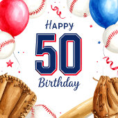 Baseball 50e verjaardag Dank je Vierkante Sticker